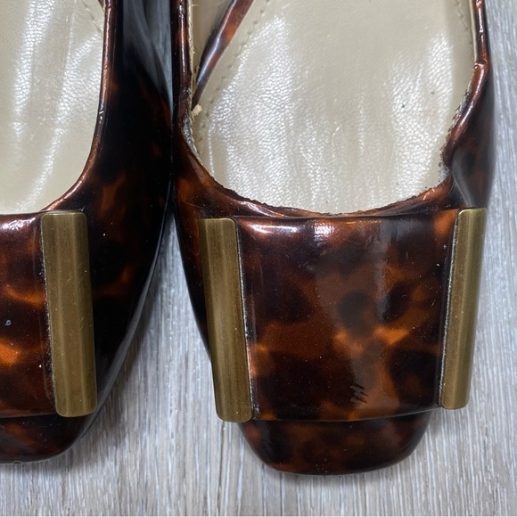 Naturalizer N5 Comfort Brown Tortoise Shell Buckle Frankee Patent Heel Size 5.5 - Picture 11 of 16
